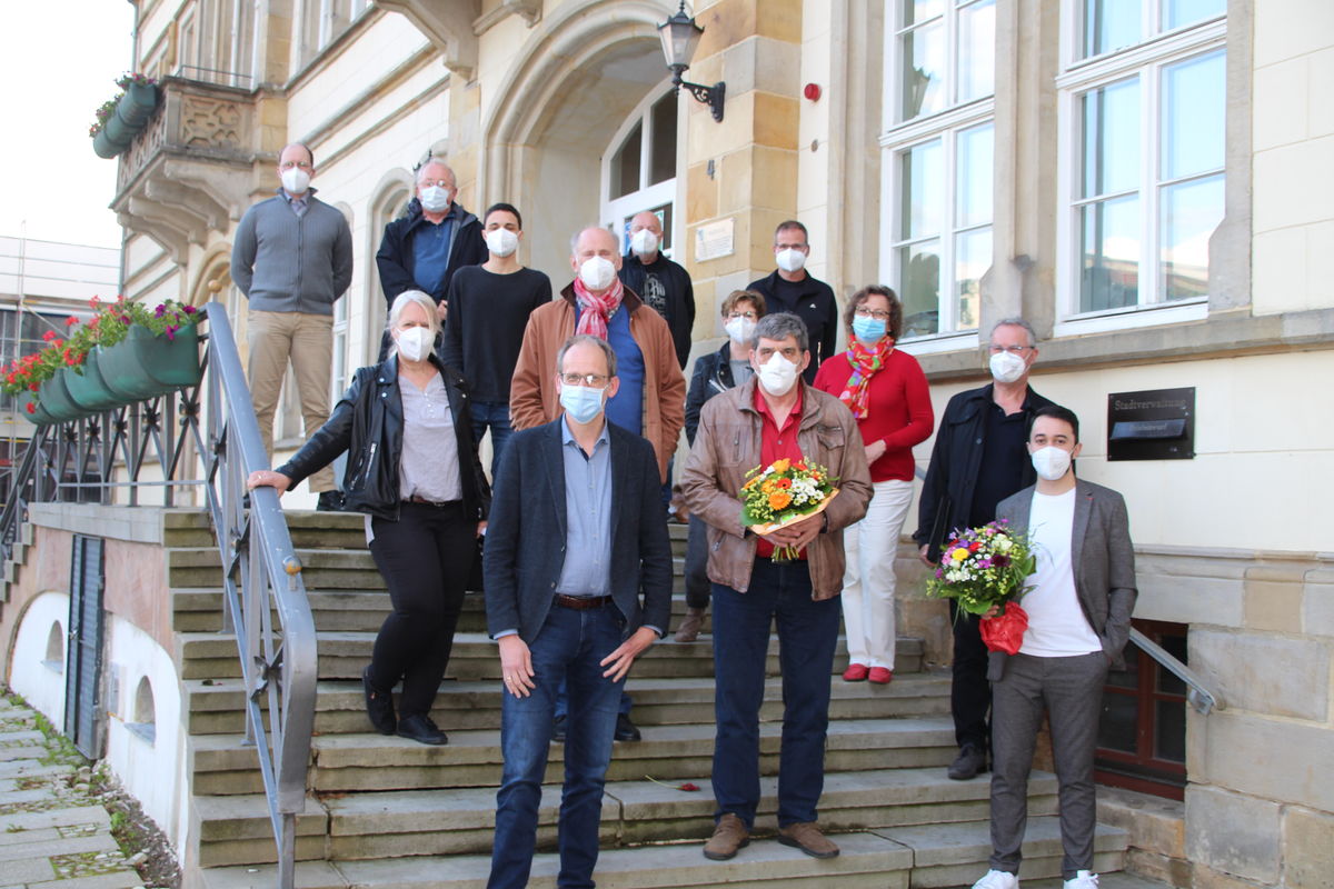 Der neue Stadtverbandvorstand mit Bubdestagskandidat Uli Kros